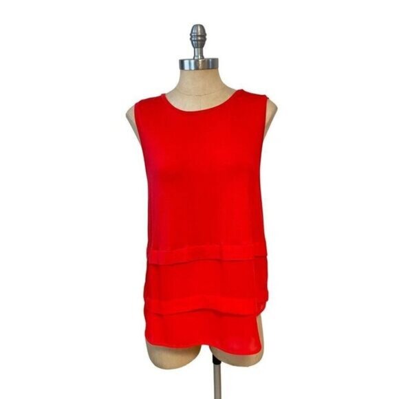 Michael Kors Coral Reef Sleeveless Tiered Layered Tank Top Blouse Medium NWT - Picture 2 of 6